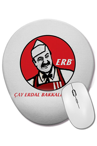 BASKI DÜNYASI Tea Erdal Drinks at the Grocery Store 03 Oval Mouse Pad with Wr...
