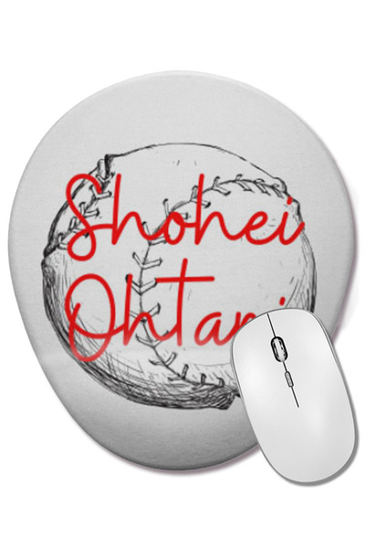 BASKI DÜNYASI Mouse Pad oval Shohei Ohtani Art cu suport pentru încheietura mâinii
