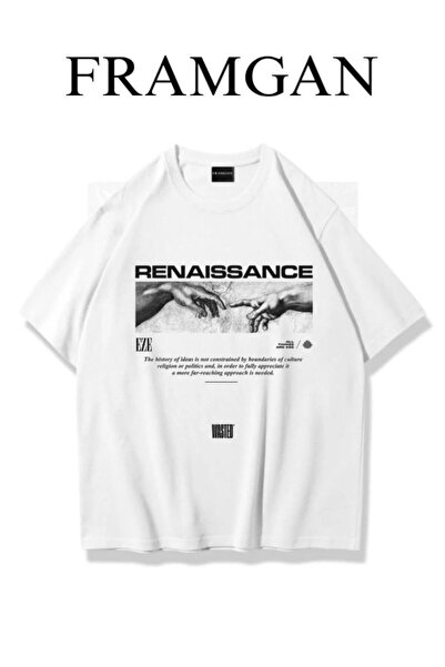 Framgan Tricou alb unisex cu imprimeu Renaıssance