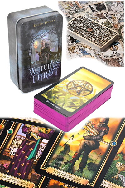 Munico Witches Tarot Kartı Serisi Tarot Oracle Kart Kurulu Oyun Kartı Metal K...