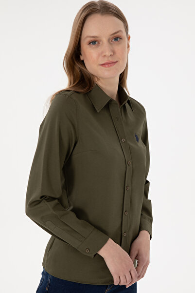 U.S. Polo Assn. Γυναικείο Χακί Μακρυμάνικο Βασικό Πουκάμισο 50297002 -VR027
