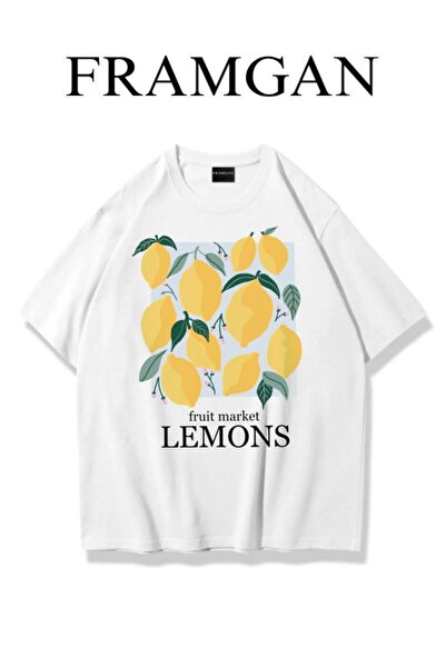 Framgan Ženske Lemon Štampano Beli T-shirt Modeli