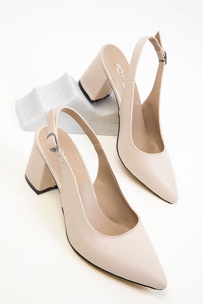 SOHO Beige Klassische Damenschuhe mit Absatz 20371