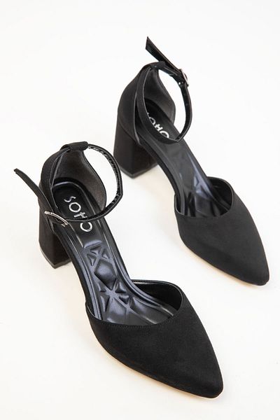 SOHO Schwarze Wildlederschuhe mit klassischem Absatz für Damen 16823