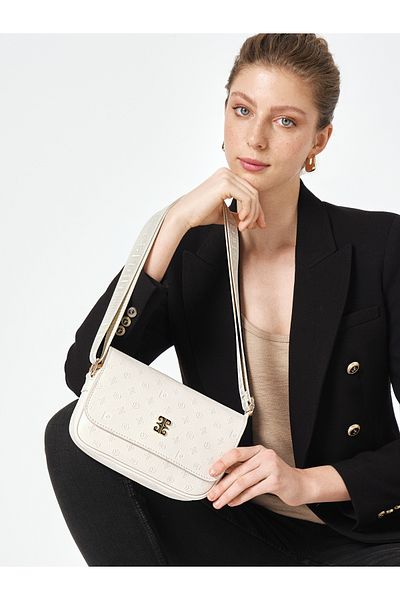 Pierre Cardin Ecru Γυναικεία τσάντα ώμου χιαστί 05PO25Y1999