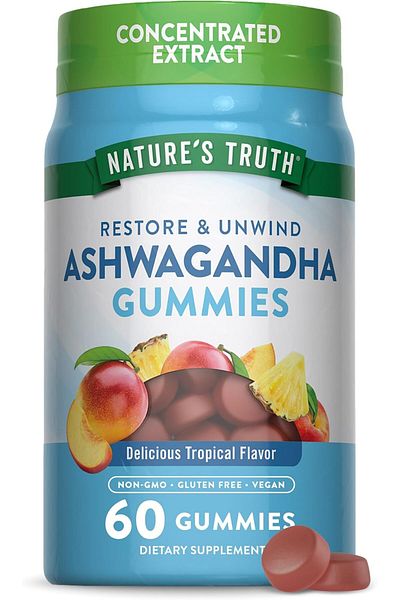 Nature's Truth Ashwagandha Gummies | Vegan, Non-GMO, & Gluten Free | 60 Tropical Flavor Gummies | by Natures Truth