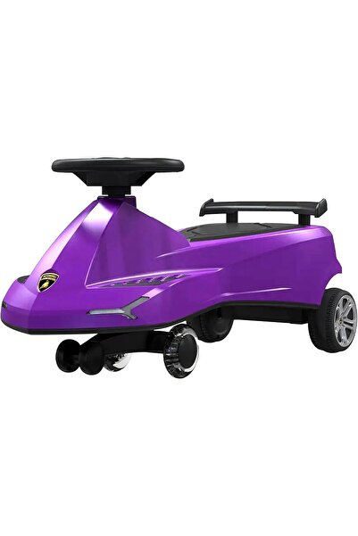 Lamborghini Swing Car Ride On with Lights and Sounds - Purple
