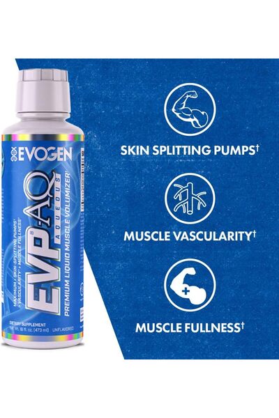 EVOGEN EVP AQ - Liquid Glycerol Muscle Volumizer | Pre Workout for Pumps, Vascularity, & Hydration |