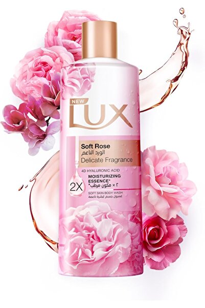 LUX غسول الجسم برائحة الورد الناعم، مع خلاصة مرطبة مزدوجة، مع حمض الهيالوروني...