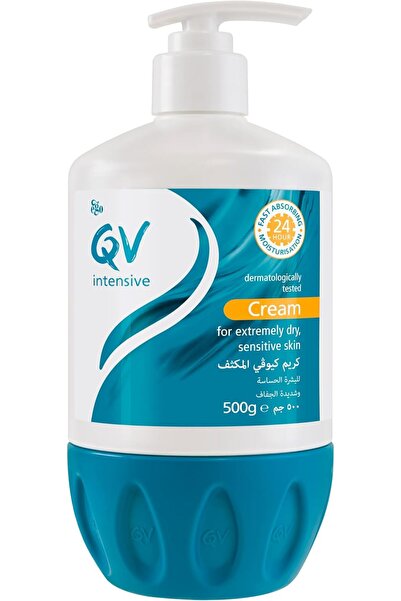 Qv كريم ترطيب مكثف، 500 جرام - مرطب للبشرة الجافة والحساسة، خالٍ من العطور،