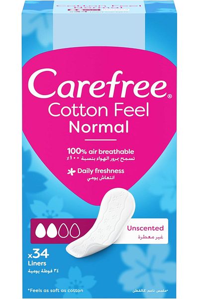 Carefree PANTYLINERS NORMALCOTTON 34PCS(0386)(2358)