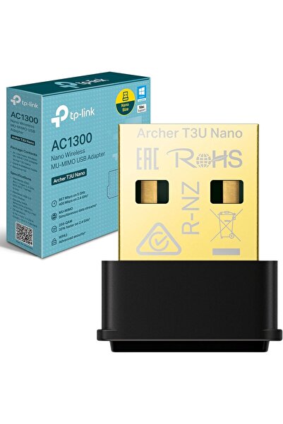 TP-LINK محول USB 2.0 لاسلكي AC1300 Nano MU-MIMO ثنائي النطاق بتصميم مصغر يدعم...