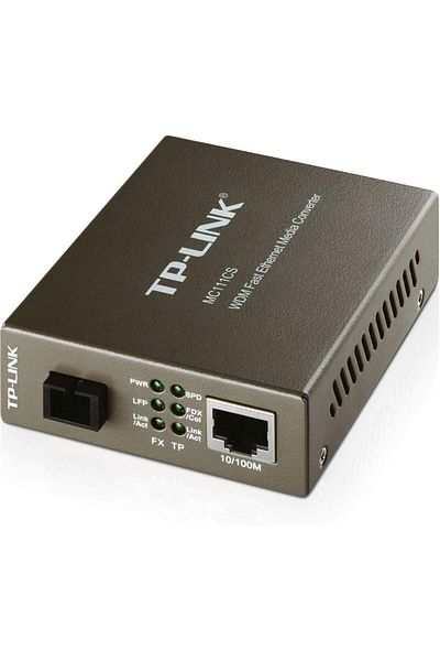 TP-LINK MC111CS 10/100Mbps WDM Media Converter, Single-Mode Fibre, 20 km, 1100M SC/UPC Port, 1 10/10