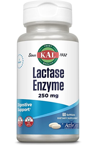 KAL كبسولات هلامية من إنزيم اللاكتاز (250 ملجم، 60 قطعة)
