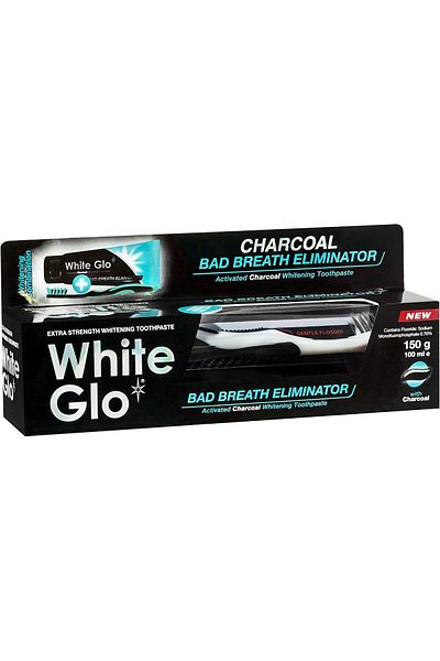 White Glo Charcoal Bad Breath Eliminator Whitening Toothpaste, 100 ml