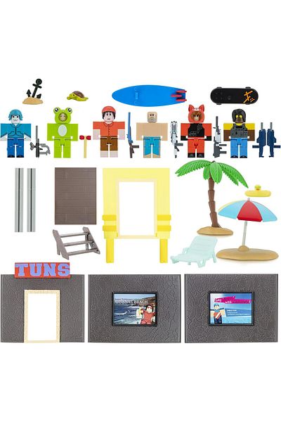 Roblox ROB0599 Action Collection-Arsenal: Operation Beach Day Deluxe Playset [Includes Exclusive Vir