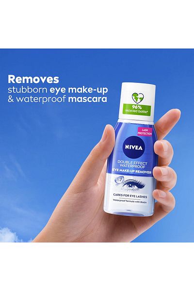 NIVEA Eye Makeup Remover, Double Effect Sensitive Lashes Protection, 125ml