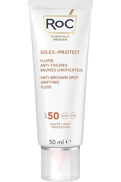 Roc RoC - Soleil-Protect Fluido Unificador Anti Mancha Marrón SPF 50 - Crema Hidratante Facial con Vitam