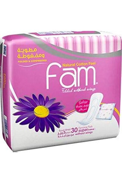 FAM Sanitary Napkins Trifold Super,30 Pads