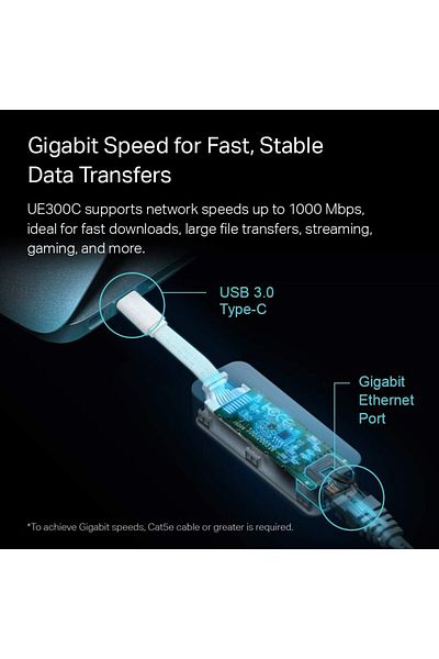 TP-LINK USB C To Ethernet Adapter(UE300C), RJ45 To USB C [Thunderbolt 3/4 Compatible] Type-C Gigabit