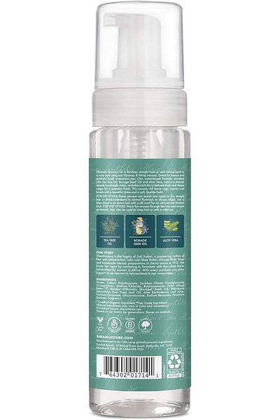 Shea Moisture SheaMoisture Mousse for Curly Hair, Wig or Weave, Tea Tree and Borage Seed Oil, Paraben-free Styling