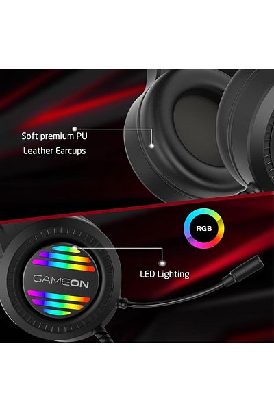 GAMEON Raven strike RGB Gaming Headset with 50mm Drivers, PS4/PS5/XBOX ONE/PC, USB+3.5mm, Omnidirect