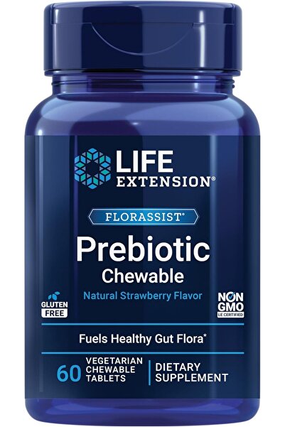 Life Extension Florassist Prebiotic Chewable, Natural Strawberry Flavor Tabs,...