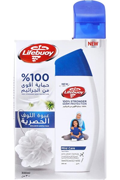 LİFEBUOY لايفبوي غسول الجسم المضاد للبكتيريا عناية ناعمة مع ليفة - 300 مل