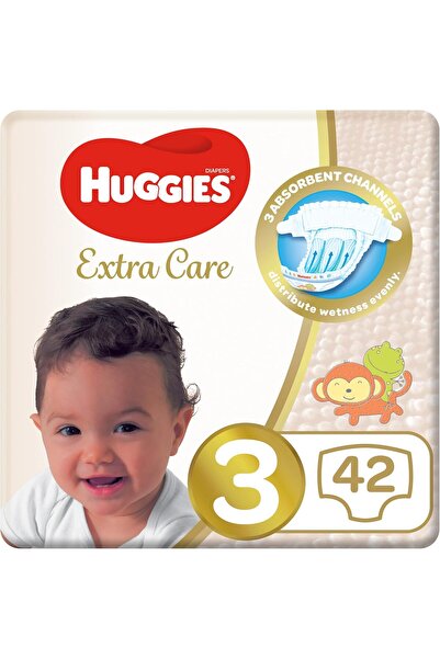 Huggies حفاضات هجيز إكسترا كير، مقاس 3، 4 - 9 كجم، عبوة اقتصادية، 42 حفاضة