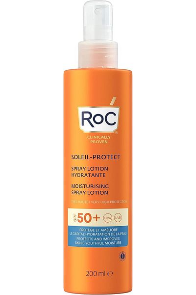 Roc RoC - Soleil-Protect Loción en Spray Hidratante SPF 50 - Protector Solar no Graso - Alta Protección