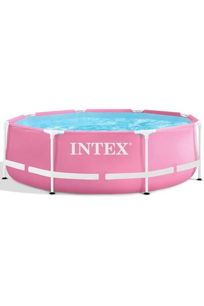 Intex 28290EH إطار معدني دائري بمقاس 8 × 30 بوصة للفناء الخلفي الخارجي