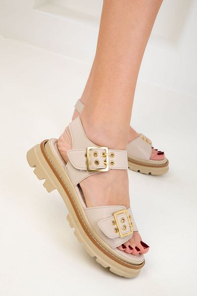 SOHO Beige Damensandalen 19086