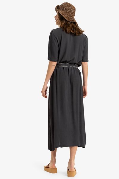Roxy Midi šaty pro ženy – Krinkle viskózová tkanina, délka 130G/M2