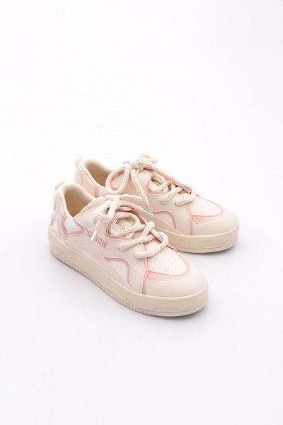DGN Women's Thick Sole Daily Wear Sport Shoes Sneakers Powder