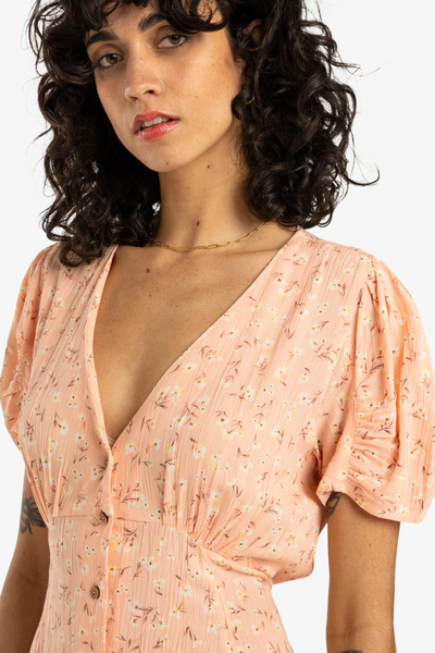 BİLLABONG Minišaty pro ženy. Vlastnosti zahrnují: , Kolekce: Kolekce Tropical High, Látka: Crinkle vis