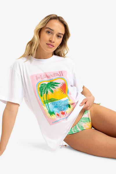 Roxy JASNOBÍLÉ HAWAII tričko pro ženy a dívky