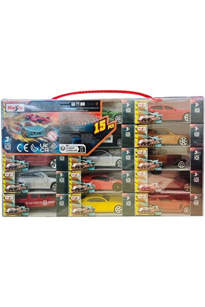 Maisto 15-Piece Metal Die Cast Car Set in Plastic Blister Bag