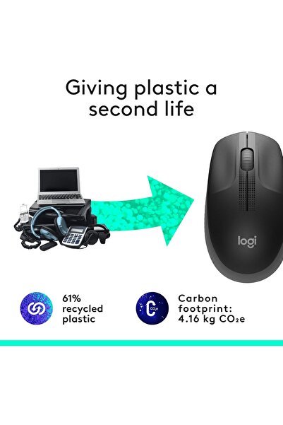 logitech Wireless Mouse M190, Full Size Ambidextrous Curve Design,18-Month Battery with Power Saving