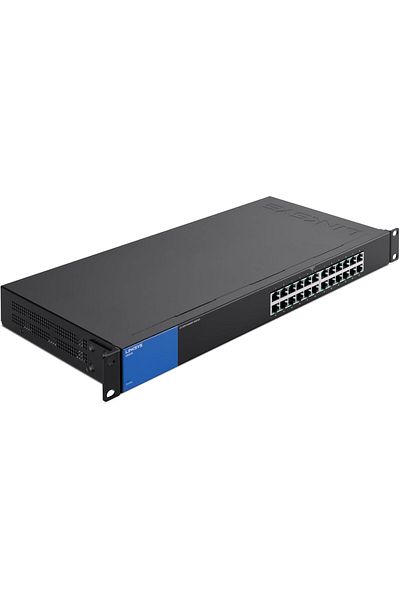 Linksys LGS124: محول جيجابت إيثرنت للأعمال غير المُدار ذو 24 منفذًا، مثبت على الرف، شبكة كمبيوتر، واي فاي