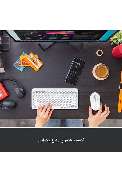 logitech Pebble Wireless Mouse with Bluetooth or 2.4 GHz Receiver, Silent, Slim Computer Mouse with