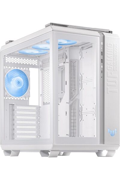 ASUS هيكل ألعاب ASUS TUF Gaming GT502 Plus باللون الأبيض – ATX (غرفتان، مناطق...