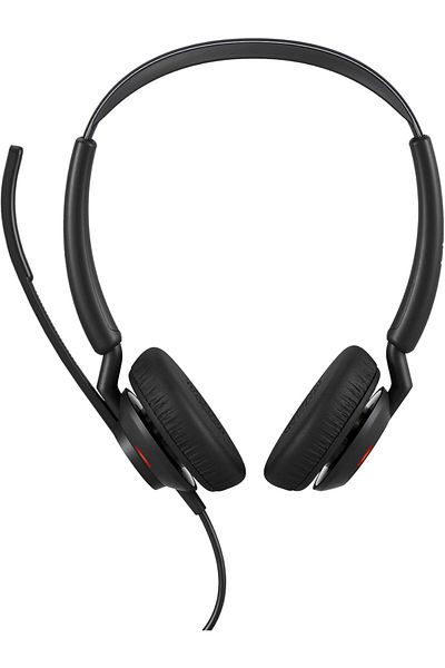 Jabra سماعة رأس استريو سلكية Engage 50 II مع خاصية التحكم في المكالمات وتقنية إلغاء الضوضاء المكونة من 3 ميكروفونات