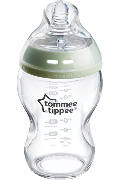 tommee tippee Closer to Nature Glass Feeding Bottle, 250ml x 1 -Clear