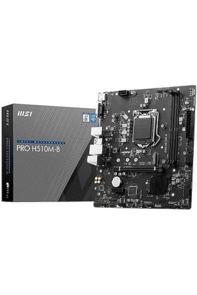 MSI لوحة أم MSI Pro H510M-B LGA 1200، 2 DDR4-SDRAM، قناة مزدوجة، M.2، SATA III، 4 منافذ USB 2.0، 1 منفذ HDM