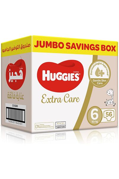 Huggies Extra Care Size 6 Jumbo Box 56 Diapers