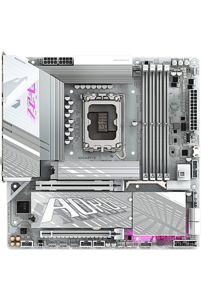 Gigabyte اللوحة الأم Z890M AORUS ELITE WIFI7 ICE - تدعم وحدات المعالجة المركزية Intel Core Ultra (السلسلة 2)، 12+1+2