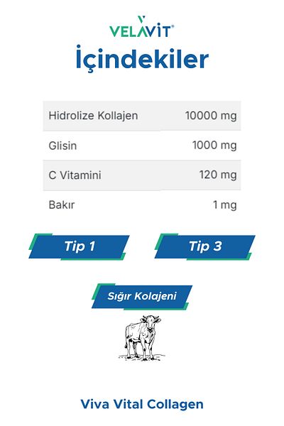 Velavit Viva Collagen Jar - 334 Gr.10,000 Mg Extra Glycin Collagen