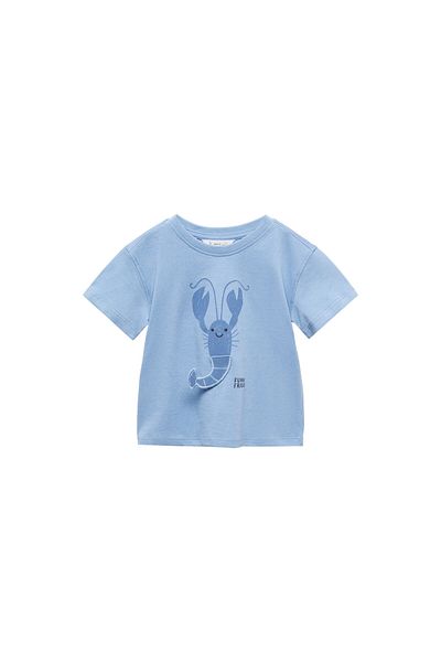 MANGO Woman Baby Boy Blue T-Shirt 67076742