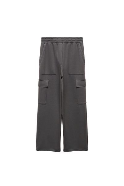 MANGO Charcoal Women's Trousers 67054789