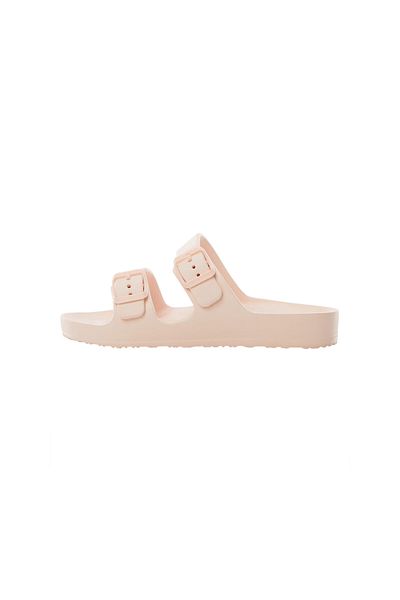 MANGO Woman Pastelowe różowe kapcie dziewczęce 67037699